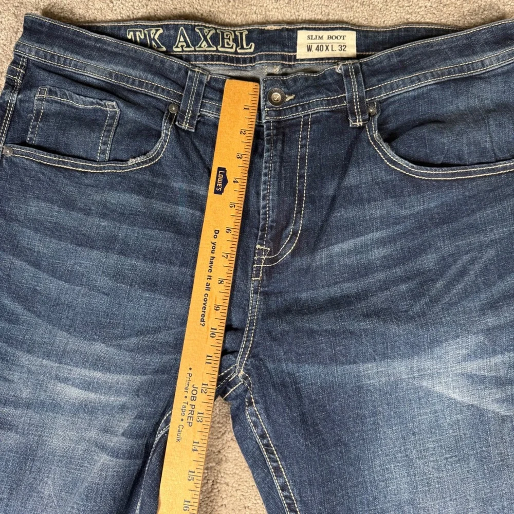 TK Axel Men's 40x32 Slim Bootcut Jeans Dark Wash Denim